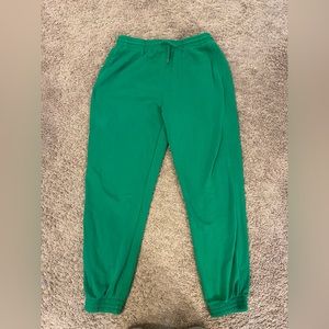 H&M green cuffed sweatpants